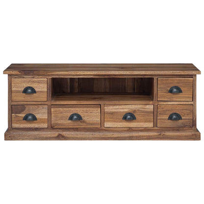 TV-bänk med låda Naturfärg 110 x 30 x 40 cm Massivt teakträ