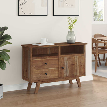 Sideboard med låda Naturfärg 100 x 30 x 68 cm Massivt teakträ