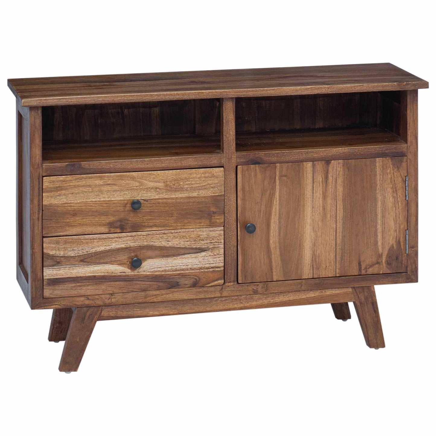 Sideboard med låda Naturfärg 100 x 30 x 68 cm Massivt teakträ