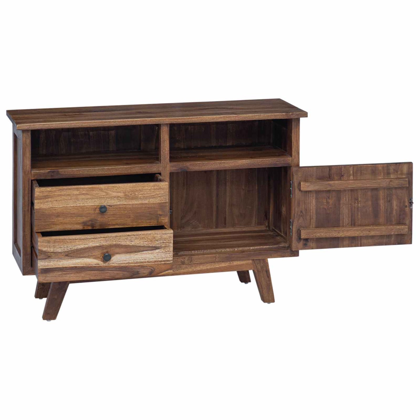 Sideboard med låda Naturfärg 100 x 30 x 68 cm Massivt teakträ