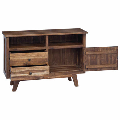Sideboard med låda Naturfärg 100 x 30 x 68 cm Massivt teakträ