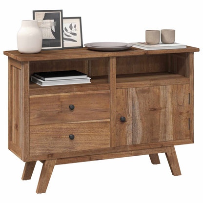 Sideboard med låda Naturfärg 100 x 30 x 68 cm Massivt teakträ