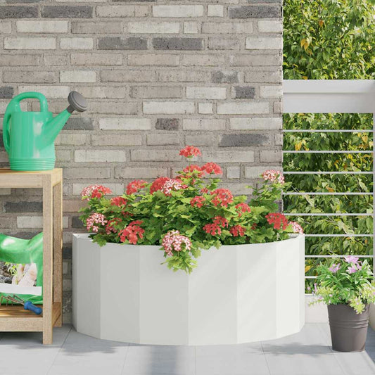 Utomhus Blomkruka Metall Vit 90 x 45 x 35 cm Stål