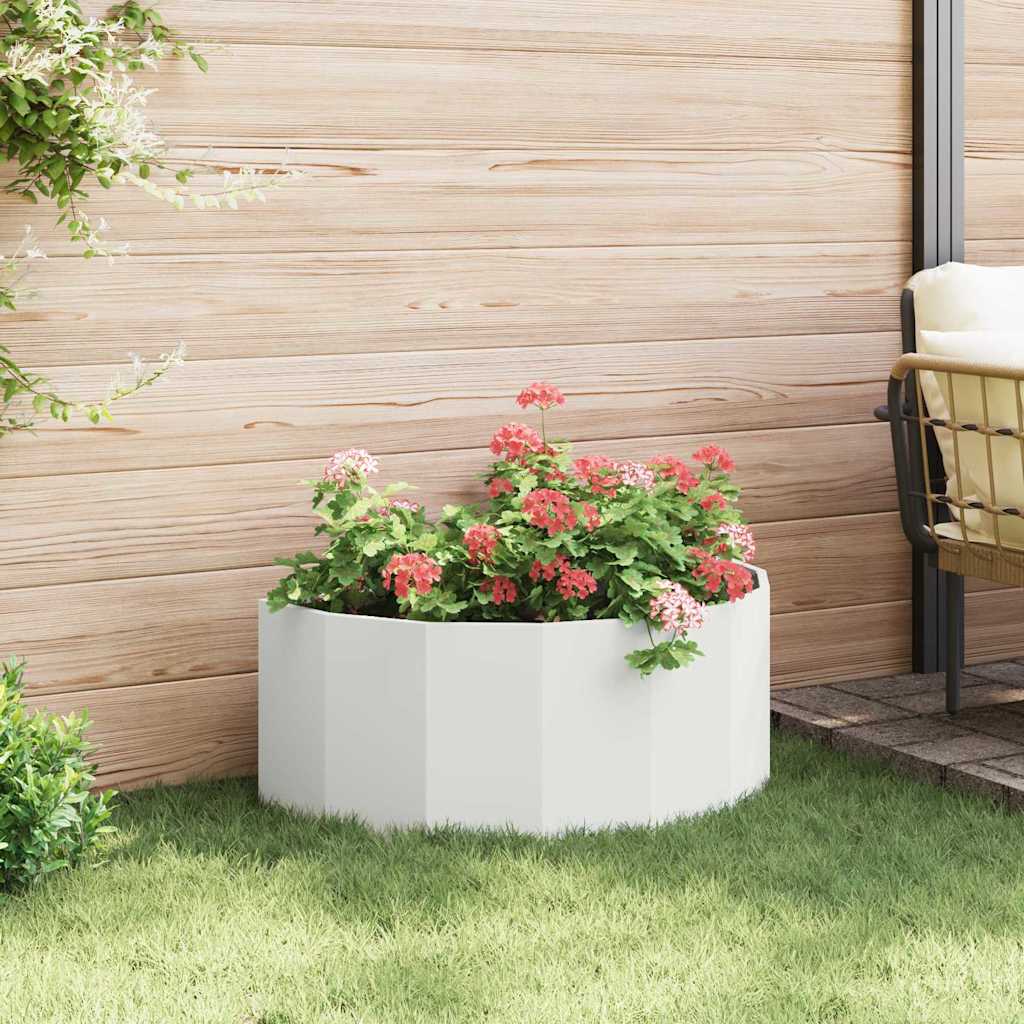 Utomhus Blomkruka Metall Vit 90 x 45 x 35 cm Stål