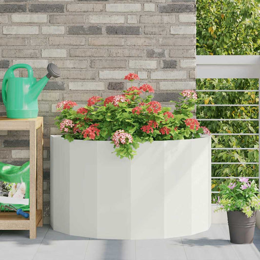 Utomhus Blomkruka Metall Vit 90 x 45 x 50 cm Stål