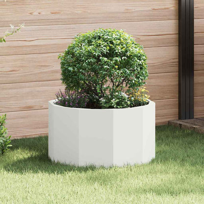 Utomhus Blomkruka Metall Vit 60 x 60 x 35 cm Stål