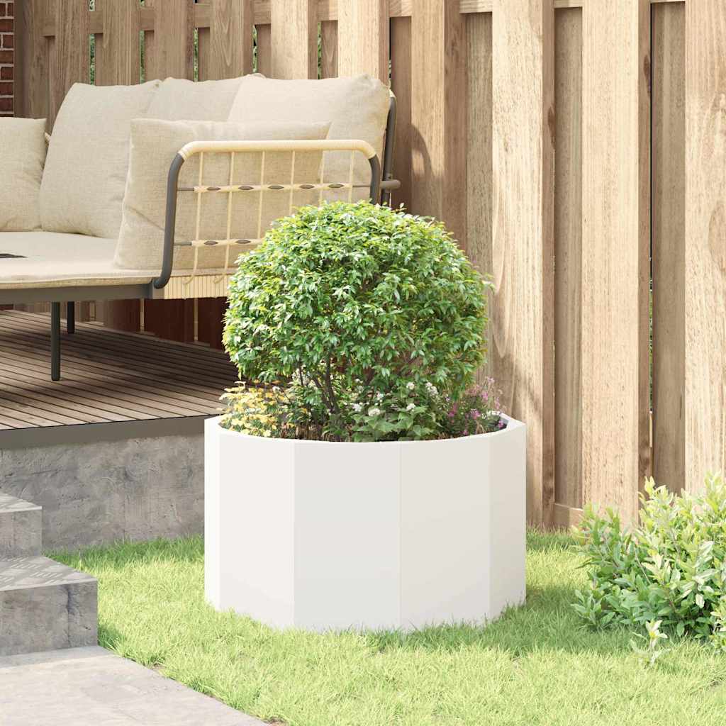 Utomhus Blomkruka Metall Vit 60 x 60 x 35 cm Stål