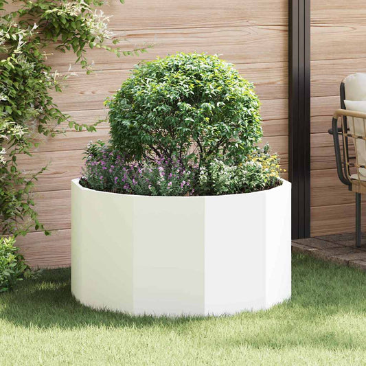 Utomhus Blomkruka Metall Vit 90 x 90 x 50 cm Stål