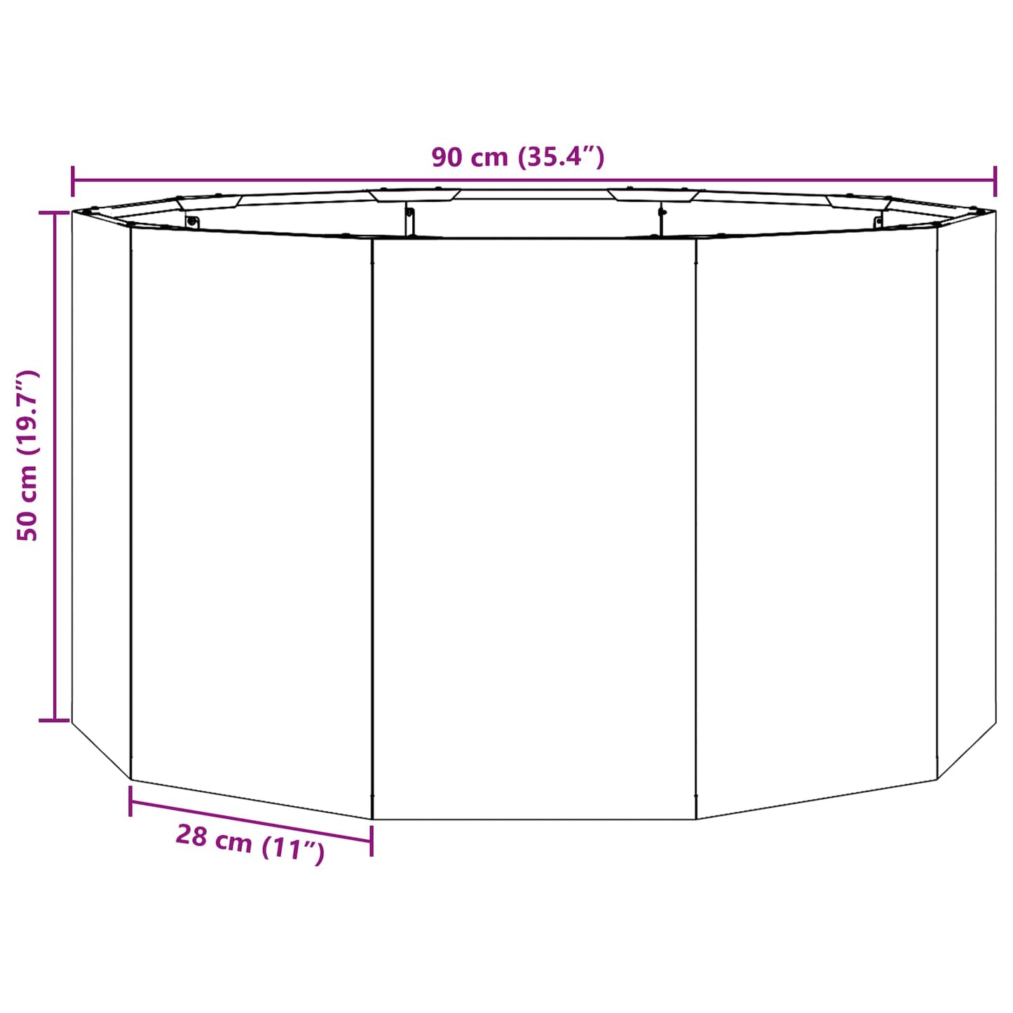 Planteringskärl Rostig 90 x 90 x 50 cm Väderbeständig stål