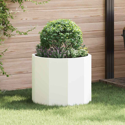 Utomhus Blomkruka Metall Vit 60 x 60 x 50 cm Stål