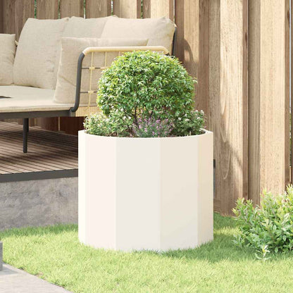 Utomhus Blomkruka Metall Vit 60 x 60 x 50 cm Stål