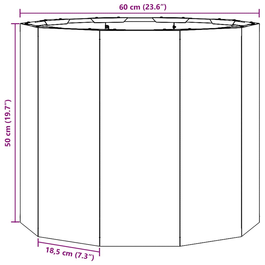 Utomhus Blomkruka Metall Vit 60 x 60 x 50 cm Stål
