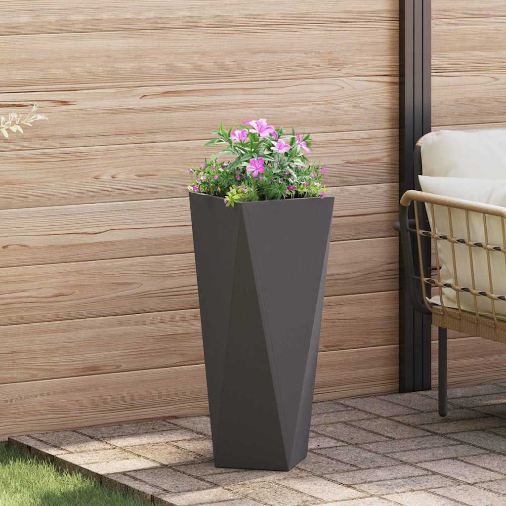 Utomhus Blomkruka Metall 2 pcs Svart 30 x 30 x 75 cm Stål