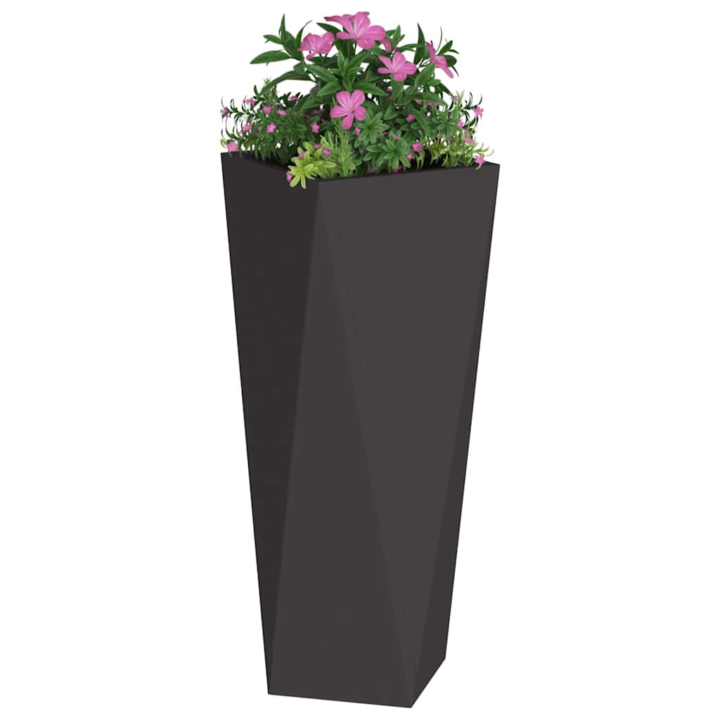 Utomhus Blomkruka Metall 2 pcs Svart 30 x 30 x 75 cm Stål