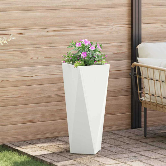 Utomhus Blomkruka Metall 2 pcs Vit 30 x 30 x 75 cm Stål