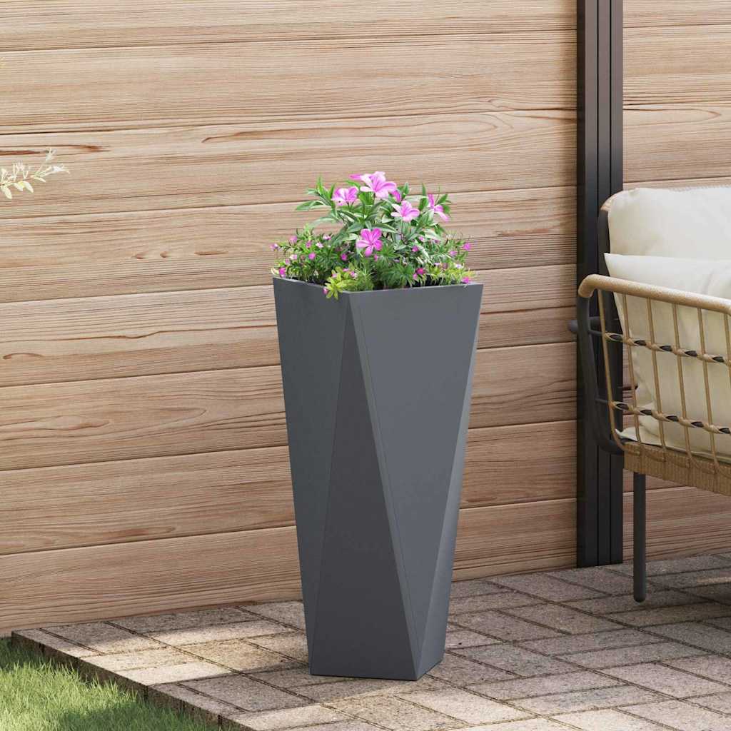 Utomhus Blomkruka Metall 2 pcs Antracit 30 x 30 x 75 cm Stål