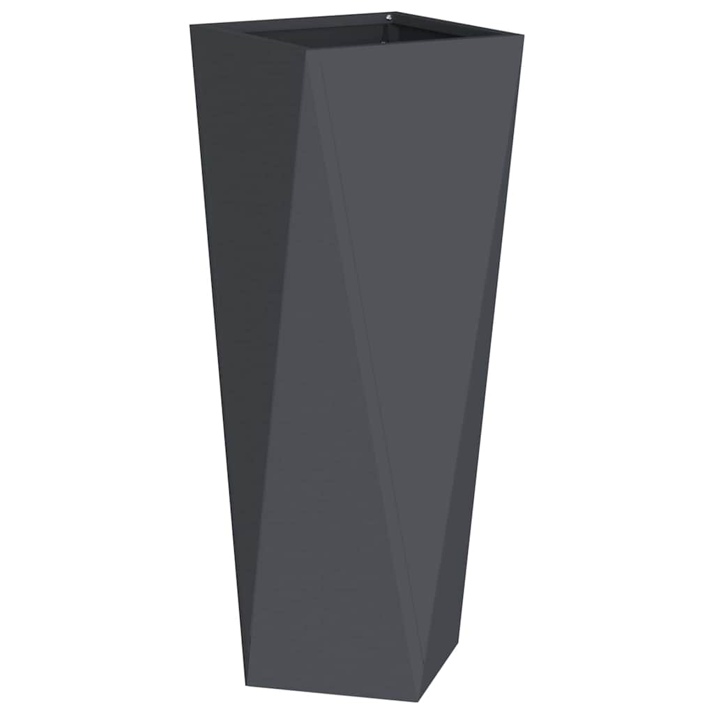 Utomhus Blomkruka Metall 2 pcs Antracit 30 x 30 x 75 cm Stål