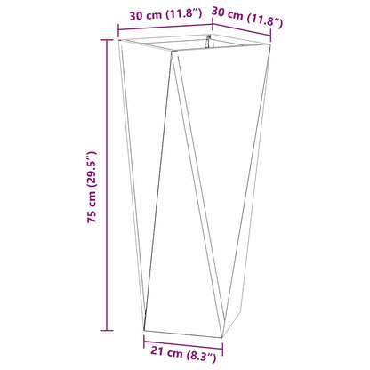 Utomhus Blomkruka Metall 2 pcs Antracit 30 x 30 x 75 cm Stål