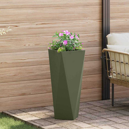 Utomhus Blomkruka Metall 2 pcs Olivgrön 30 x 30 x 75 cm Stål