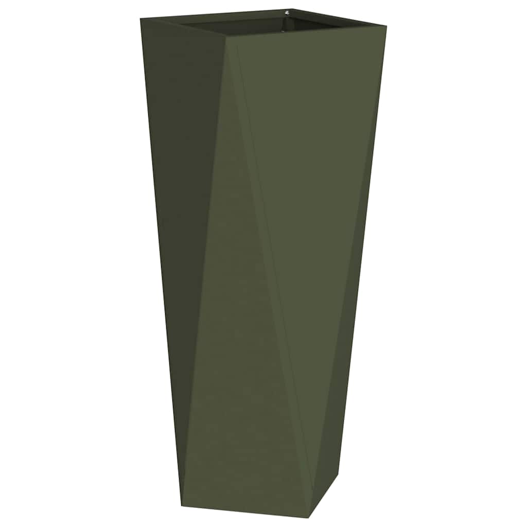 Utomhus Blomkruka Metall 2 pcs Olivgrön 30 x 30 x 75 cm Stål