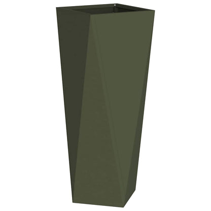 Utomhus Blomkruka Metall 2 pcs Olivgrön 30 x 30 x 75 cm Stål