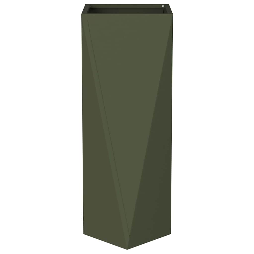 Utomhus Blomkruka Metall 2 pcs Olivgrön 30 x 30 x 75 cm Stål