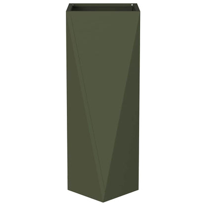 Utomhus Blomkruka Metall 2 pcs Olivgrön 30 x 30 x 75 cm Stål