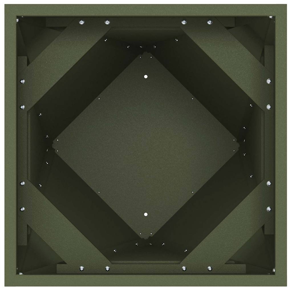 Utomhus Blomkruka Metall 2 pcs Olivgrön 30 x 30 x 75 cm Stål