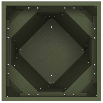 Utomhus Blomkruka Metall 2 pcs Olivgrön 30 x 30 x 75 cm Stål