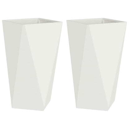 Utomhus Blomkruka Metall 2 pcs Vit 40 x 40 x 75 cm Stål