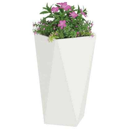 Utomhus Blomkruka Metall 2 pcs Vit 40 x 40 x 75 cm Stål