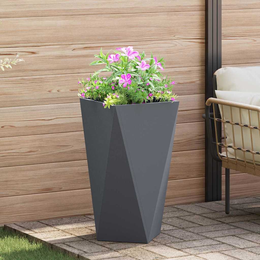 Utomhus Blomkruka Metall 2 pcs Antracit 40 x 40 x 75 cm Stål