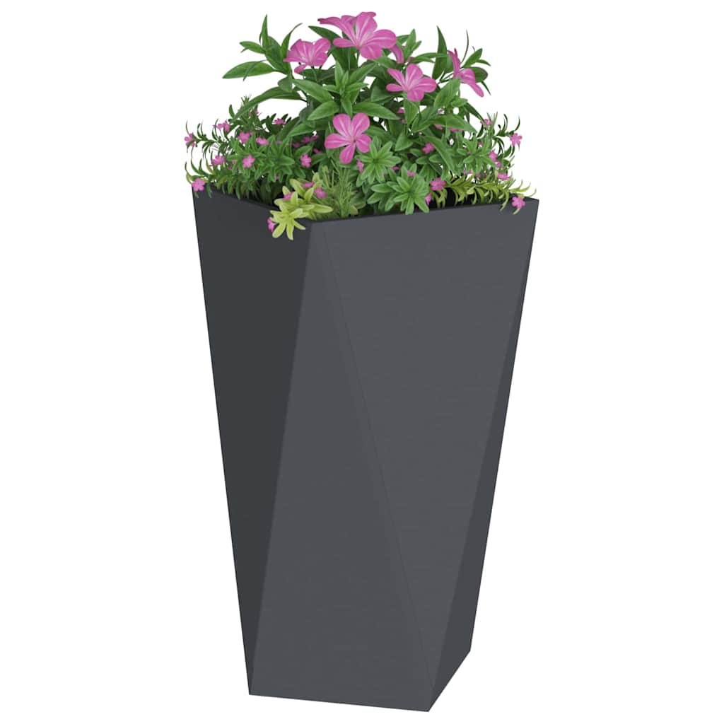 Utomhus Blomkruka Metall 2 pcs Antracit 40 x 40 x 75 cm Stål