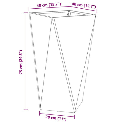 Utomhus Blomkruka Metall 2 pcs Antracit 40 x 40 x 75 cm Stål