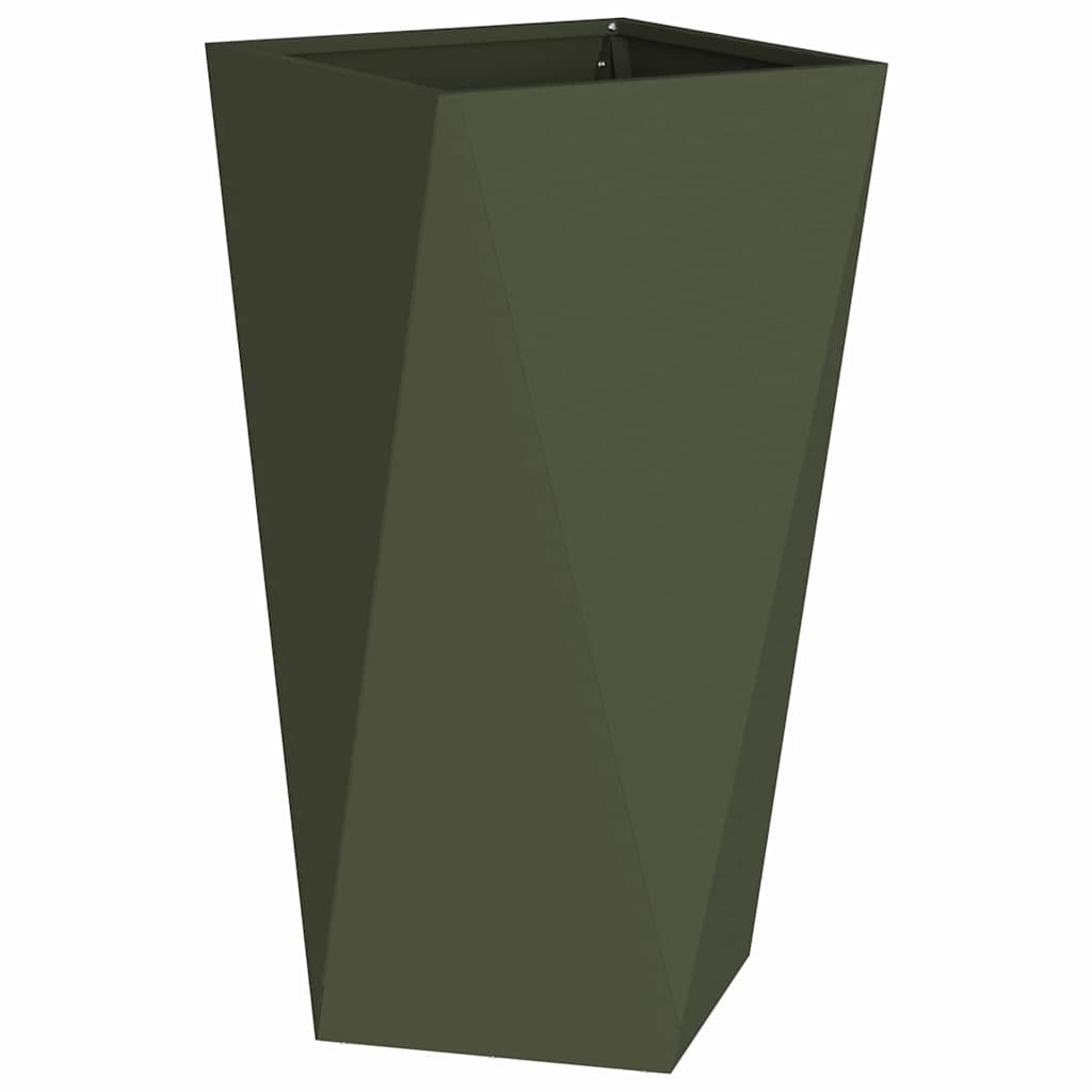 Utomhus Blomkruka Metall 2 pcs Olivgrön 40 x 40 x 75 cm Stål