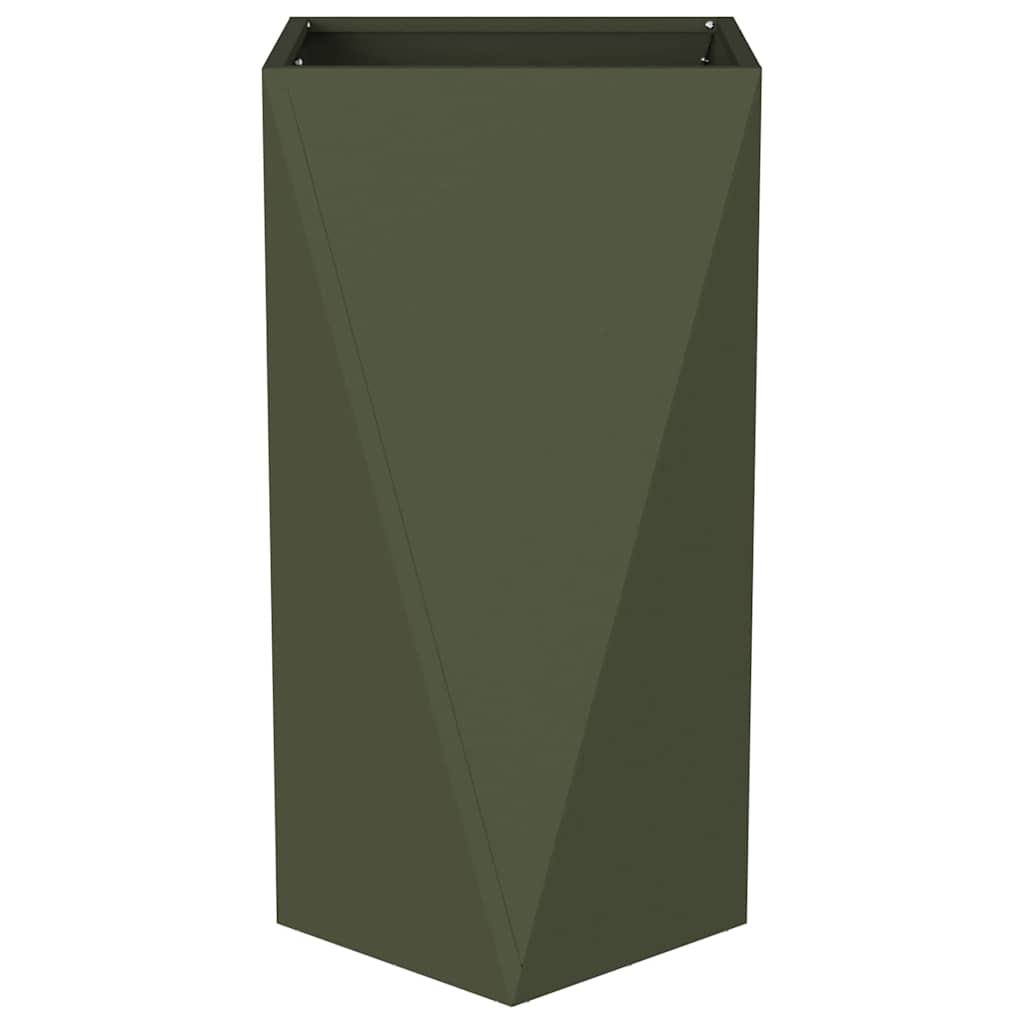 Utomhus Blomkruka Metall 2 pcs Olivgrön 40 x 40 x 75 cm Stål