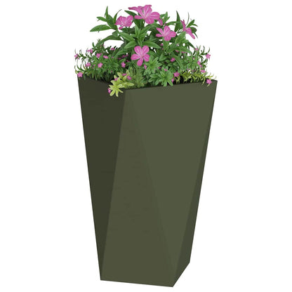 Utomhus Blomkruka Metall 2 pcs Olivgrön 40 x 40 x 75 cm Stål
