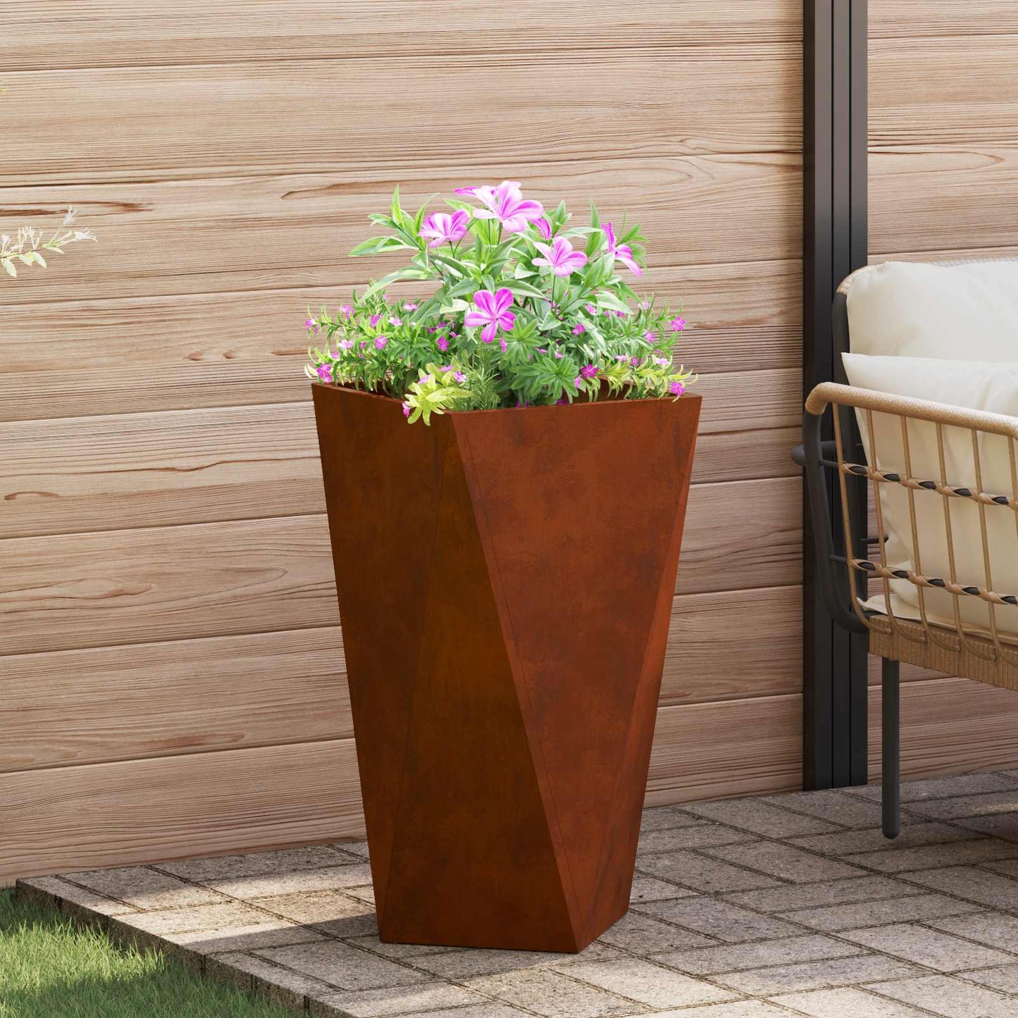Utomhus Blomkruka Metall 2 pcs Rostig 40 x 40 x 75 cm