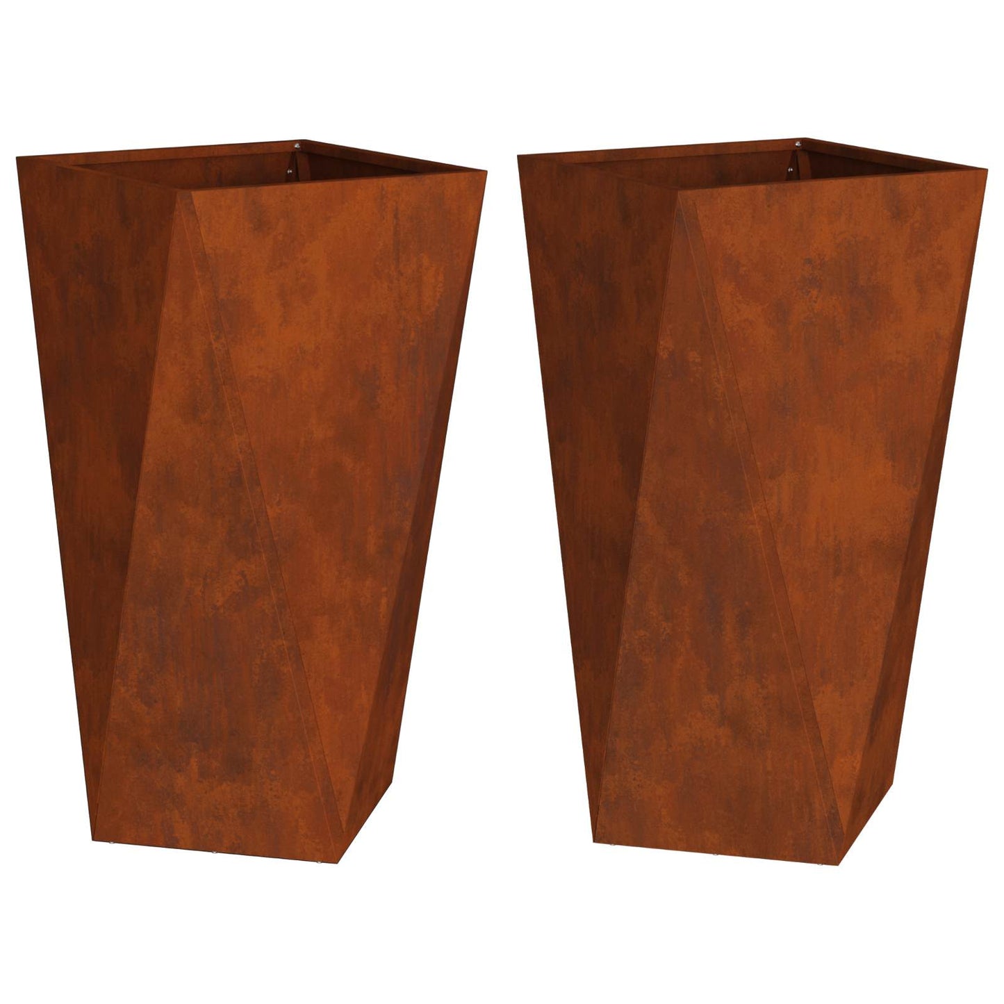 Utomhus Blomkruka Metall 2 pcs Rostig 40 x 40 x 75 cm