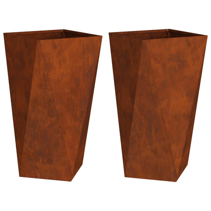 Utomhus Blomkruka Metall 2 pcs Rostig 40 x 40 x 75 cm