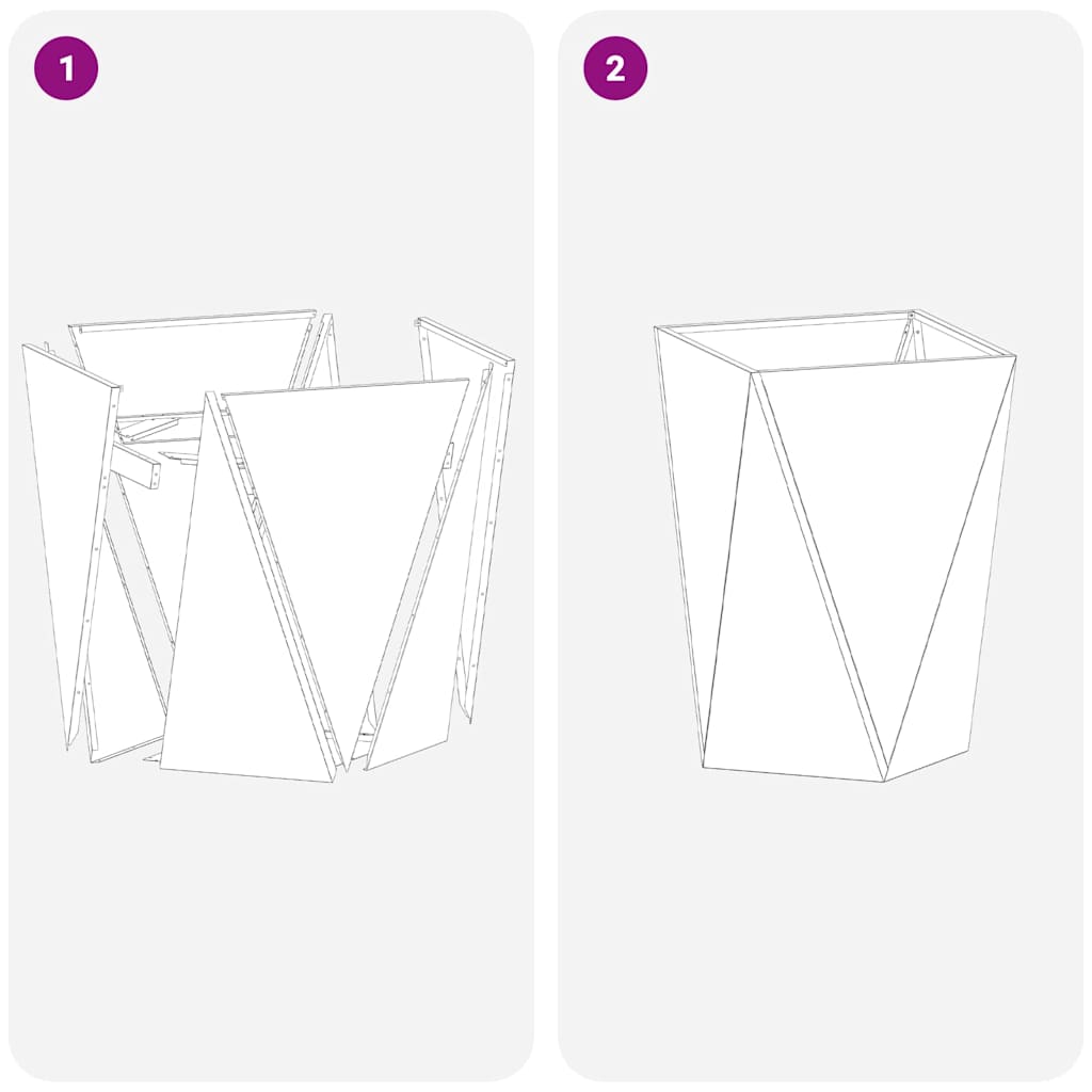 Utomhus Blomkruka Metall 2 pcs Svart 50 x 50 x 75 cm Stål