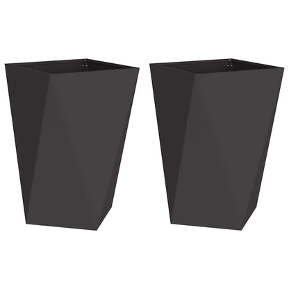 Utomhus Blomkruka Metall 2 pcs Svart 50 x 50 x 75 cm Stål