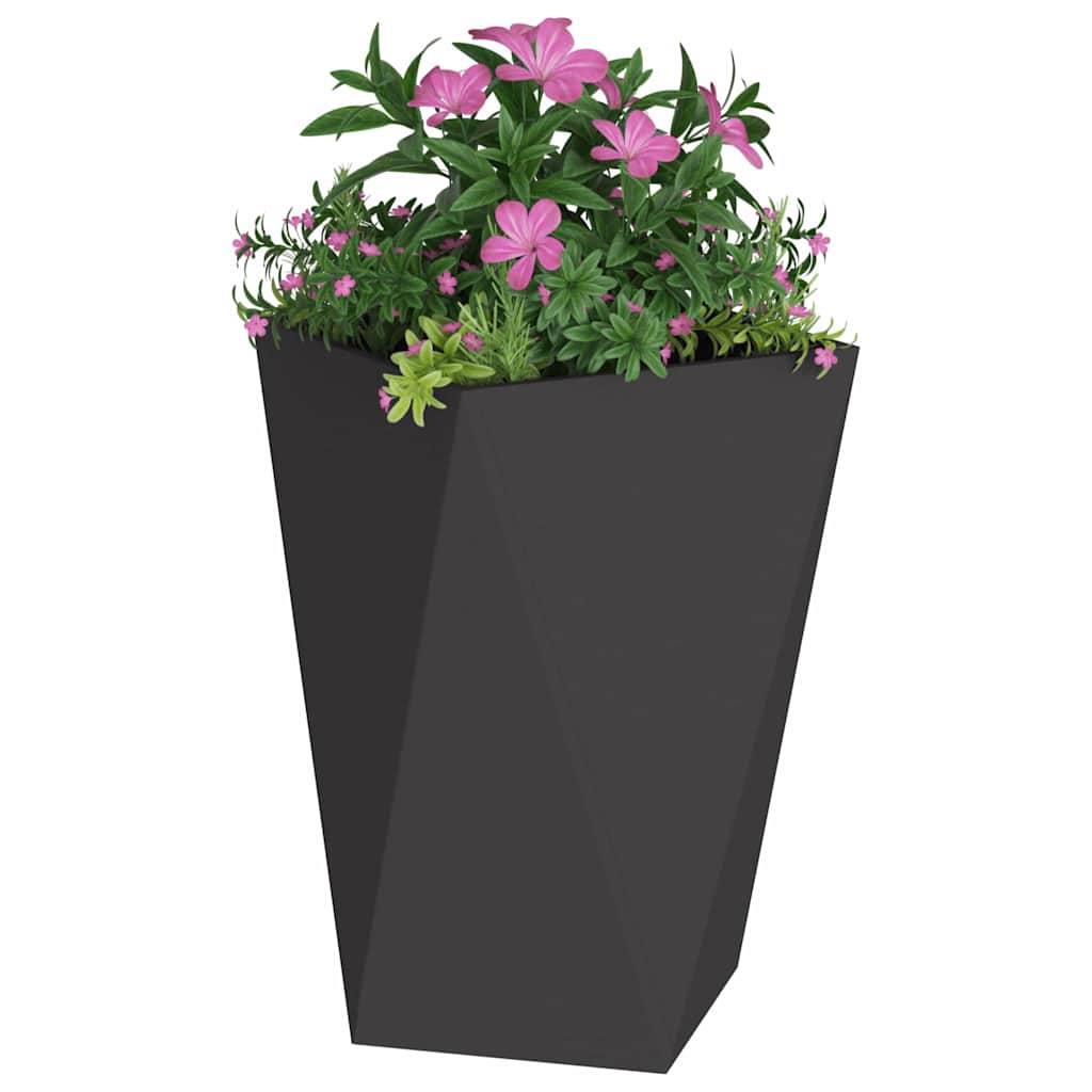 Utomhus Blomkruka Metall 2 pcs Svart 50 x 50 x 75 cm Stål