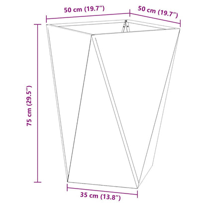 Utomhus Blomkruka Metall 2 pcs Svart 50 x 50 x 75 cm Stål