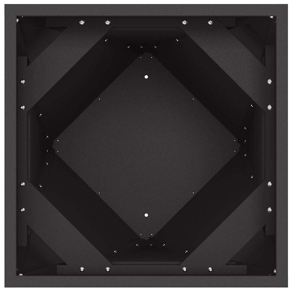 Utomhus Blomkruka Metall 2 pcs Svart 50 x 50 x 75 cm Stål