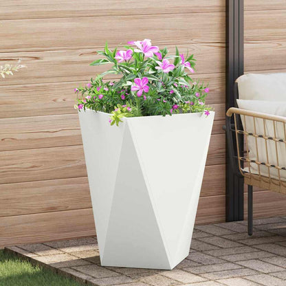 Utomhus Blomkruka Metall 2 pcs Vit 50 x 50 x 75 cm Stål
