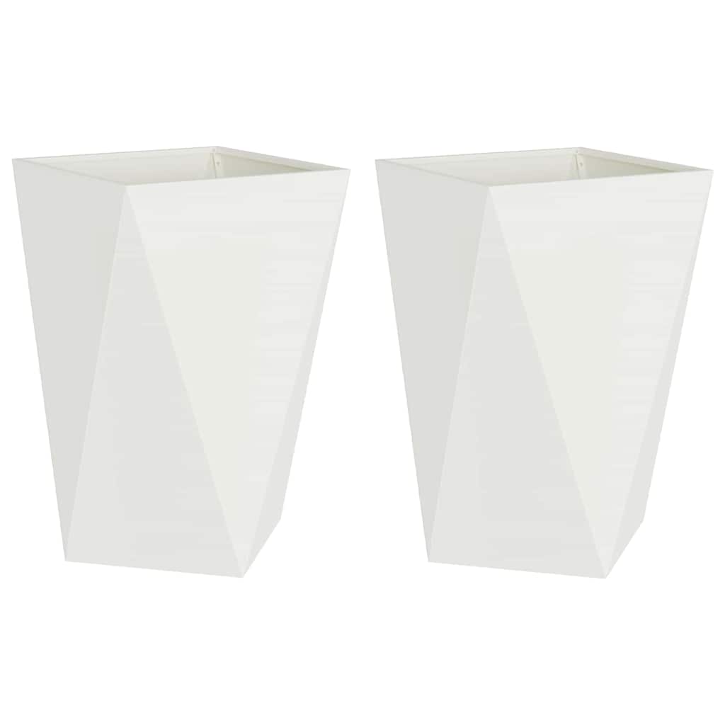 Utomhus Blomkruka Metall 2 pcs Vit 50 x 50 x 75 cm Stål
