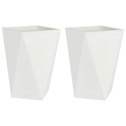 Utomhus Blomkruka Metall 2 pcs Vit 50 x 50 x 75 cm Stål