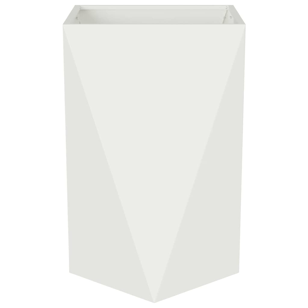 Utomhus Blomkruka Metall 2 pcs Vit 50 x 50 x 75 cm Stål