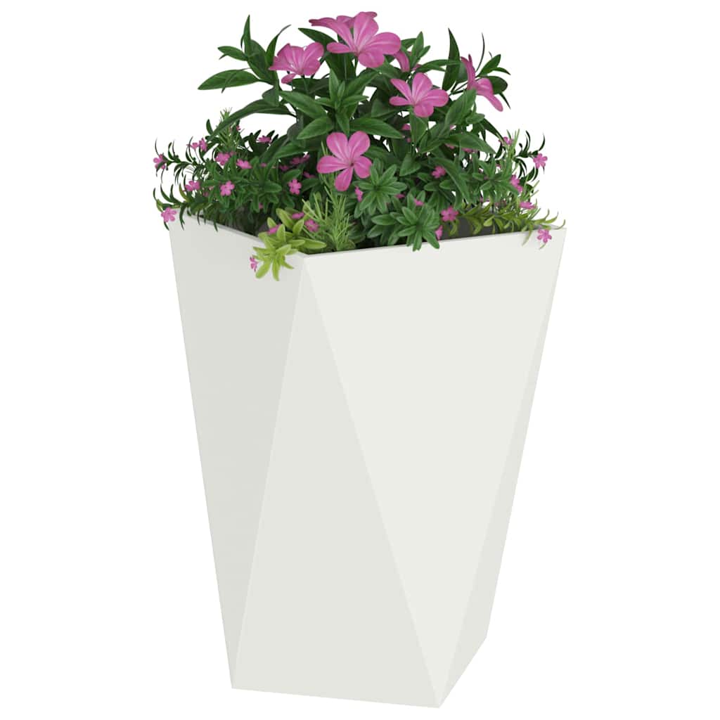 Utomhus Blomkruka Metall 2 pcs Vit 50 x 50 x 75 cm Stål